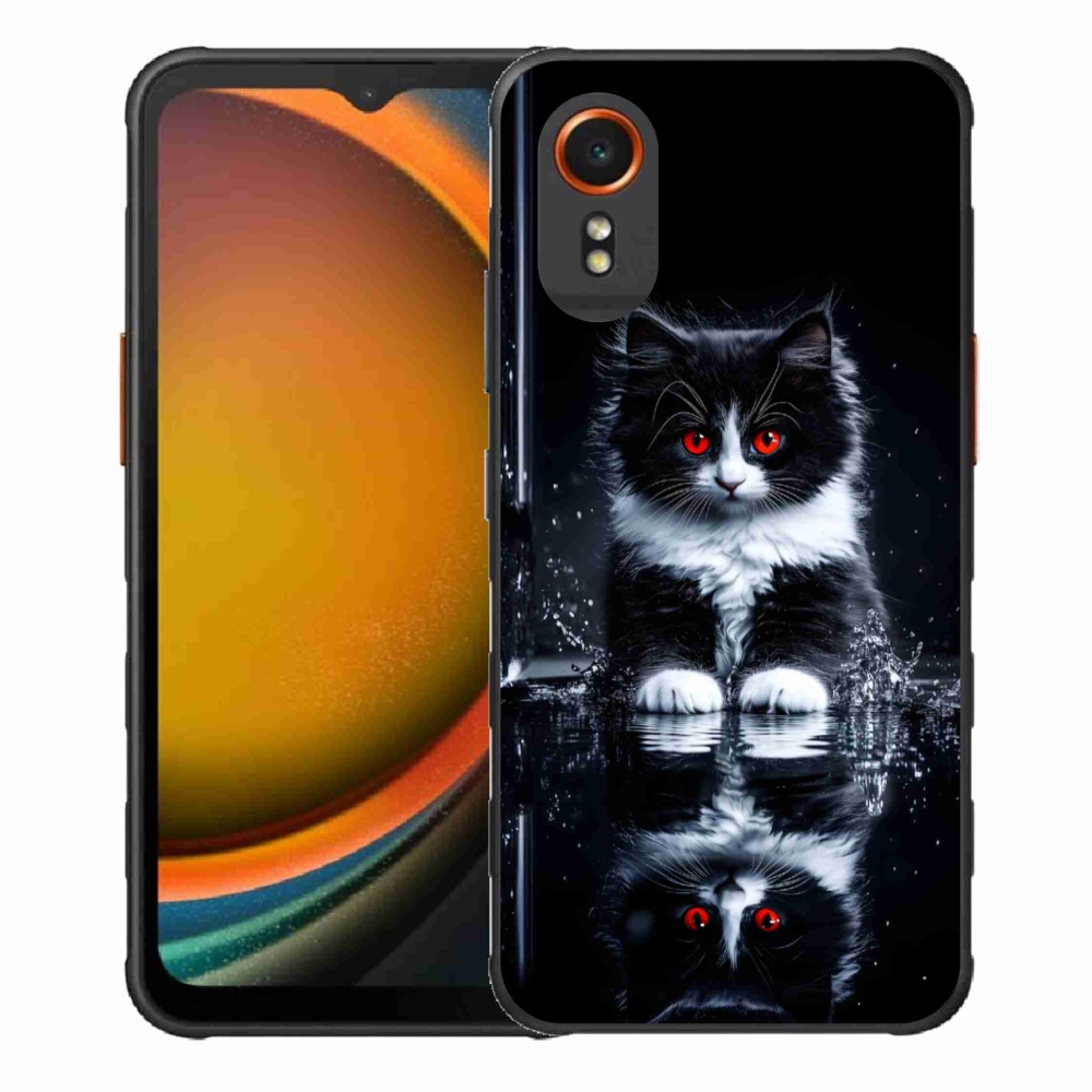 Zselés borítás mmCase Samsung Galaxy Xcover 7 készülékhez - fekete-fehér cica