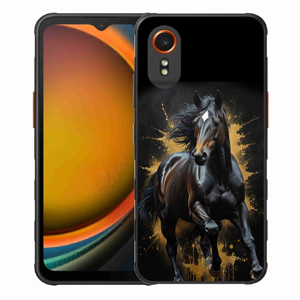 Zselés borítás mmCase Samsung Galaxy Xcover 7 készülékhez - elegáns fekete ménes