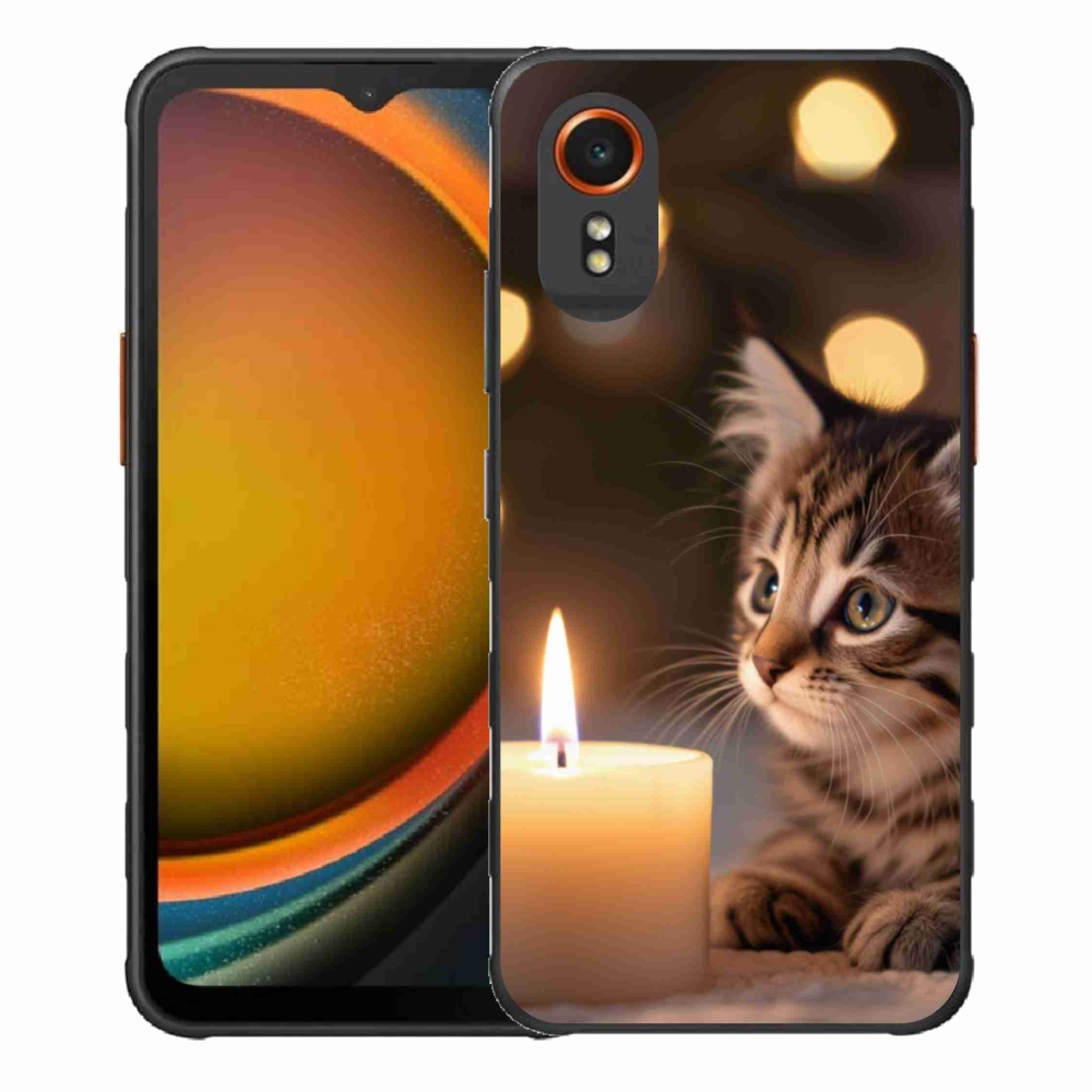 Gél borítás mmCase Samsung Galaxy Xcover 7 készülékhez - cica és gyertya