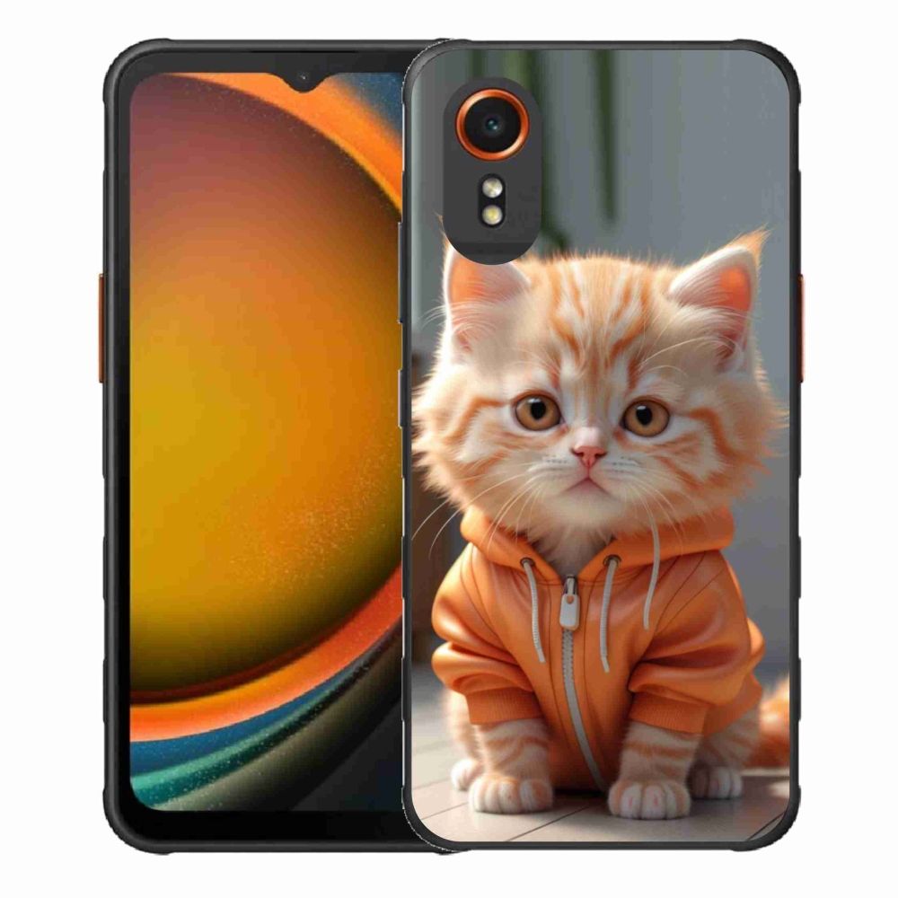 Gél borítás mmCase Samsung Galaxy Xcover 7 készülékhez - cica melegítőben