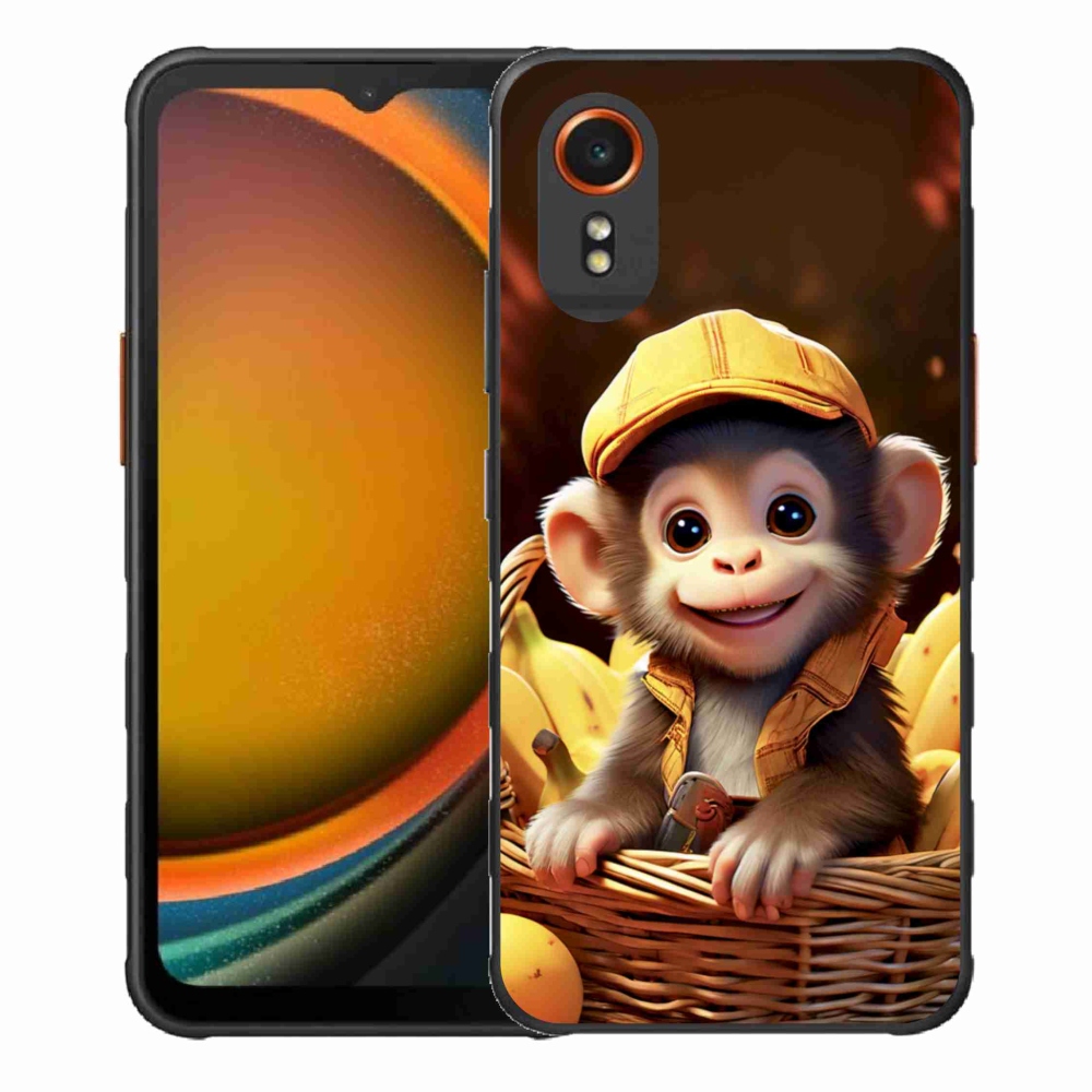 Zselés borítás mmCase Samsung Galaxy Xcover 7 készülékhez - majom a kosárban