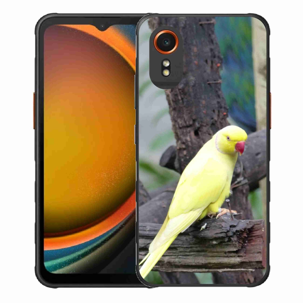 Zselés borítás mmCase Samsung Galaxy Xcover 7 készülékhez - papagáj alexander sárga
