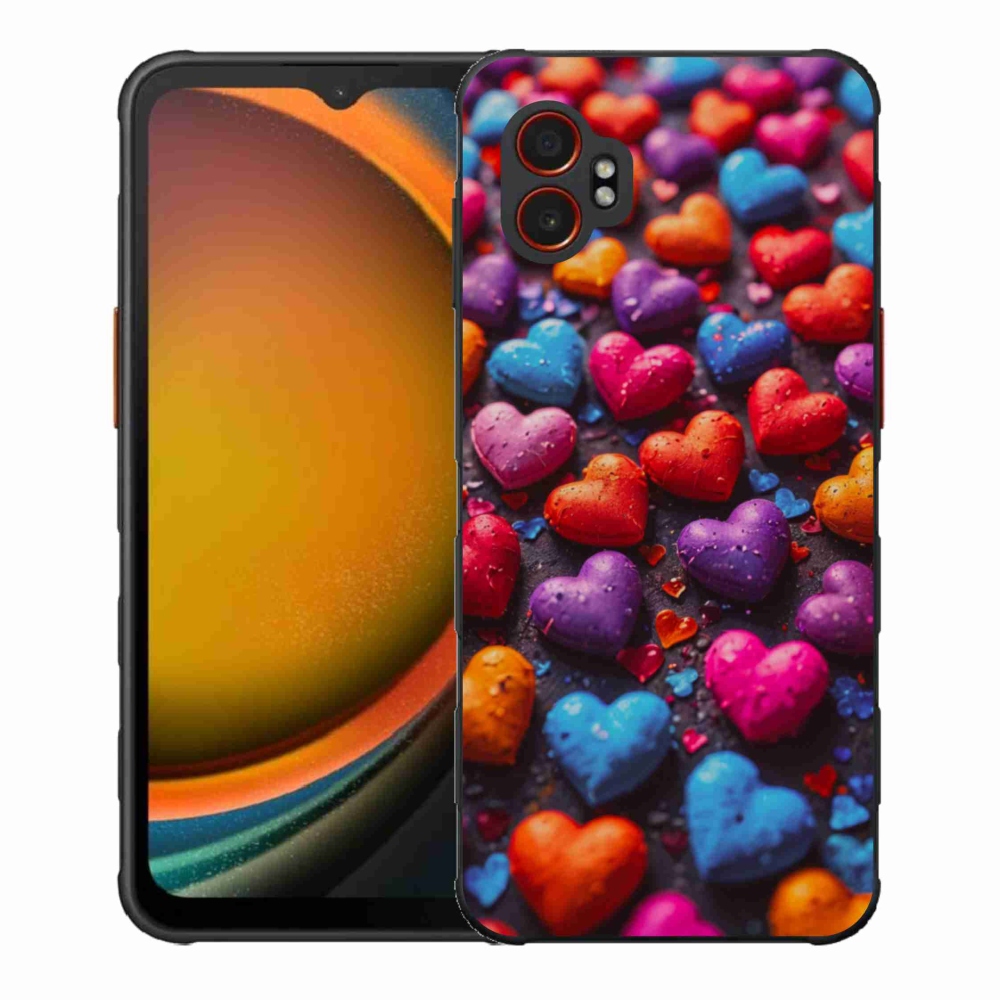 Zselés borítás mmCase Samsung Galaxy Xcover 7 Pro készülékhez - színes szívecske