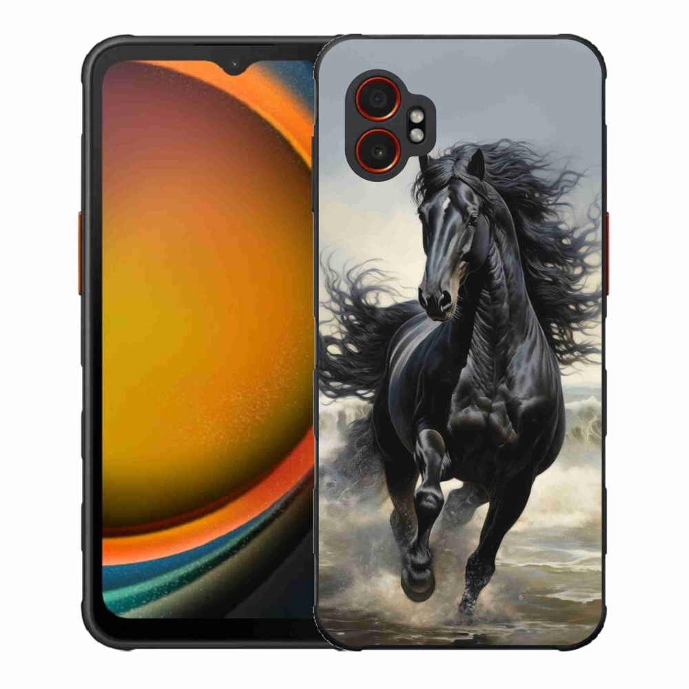 Gél borítás mmCase Samsung Galaxy Xcover 7 Pro - fekete futó ló