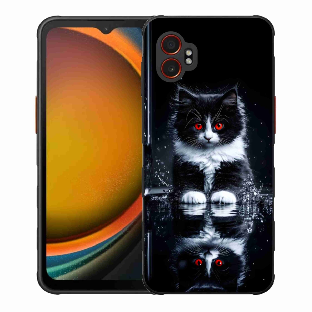 Zselés borítás mmCase Samsung Galaxy Xcover 7 Pro készülékhez - fekete-fehér cica