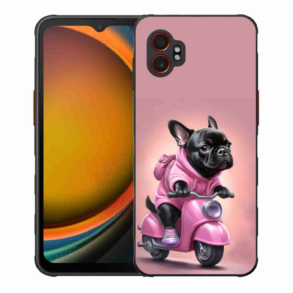 Gél borítás mmCase Samsung Galaxy Xcover 7 Pro készülékhez - Francia bulldog egy robogón
