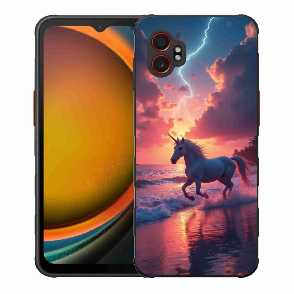 Zselés borítás mmCase Samsung Galaxy Xcover 7 Pro készülékhez - egyszarvú a tengerparton