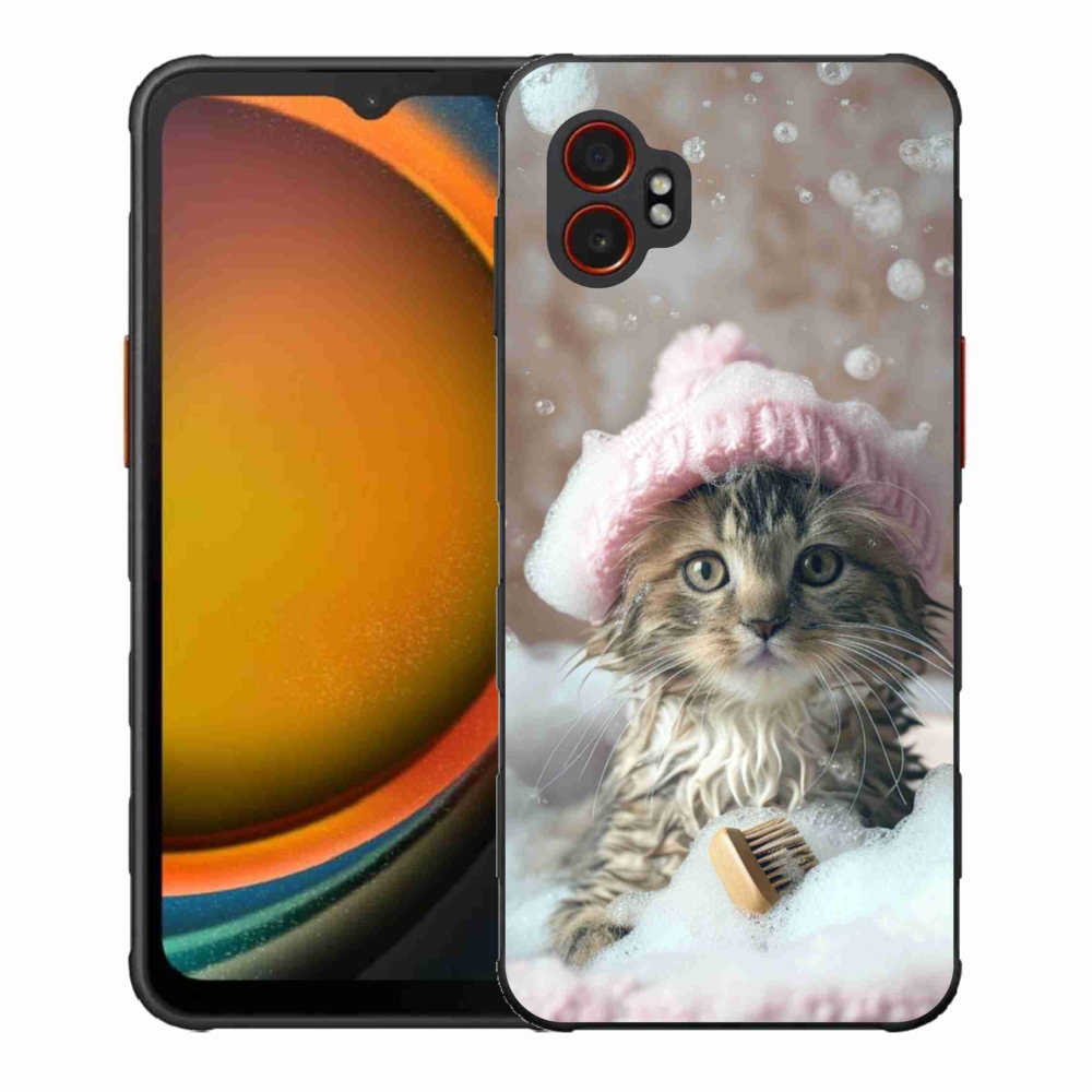 Gél borítás mmCase Samsung Galaxy Xcover 7 Pro készülékhez - cica és fürdés