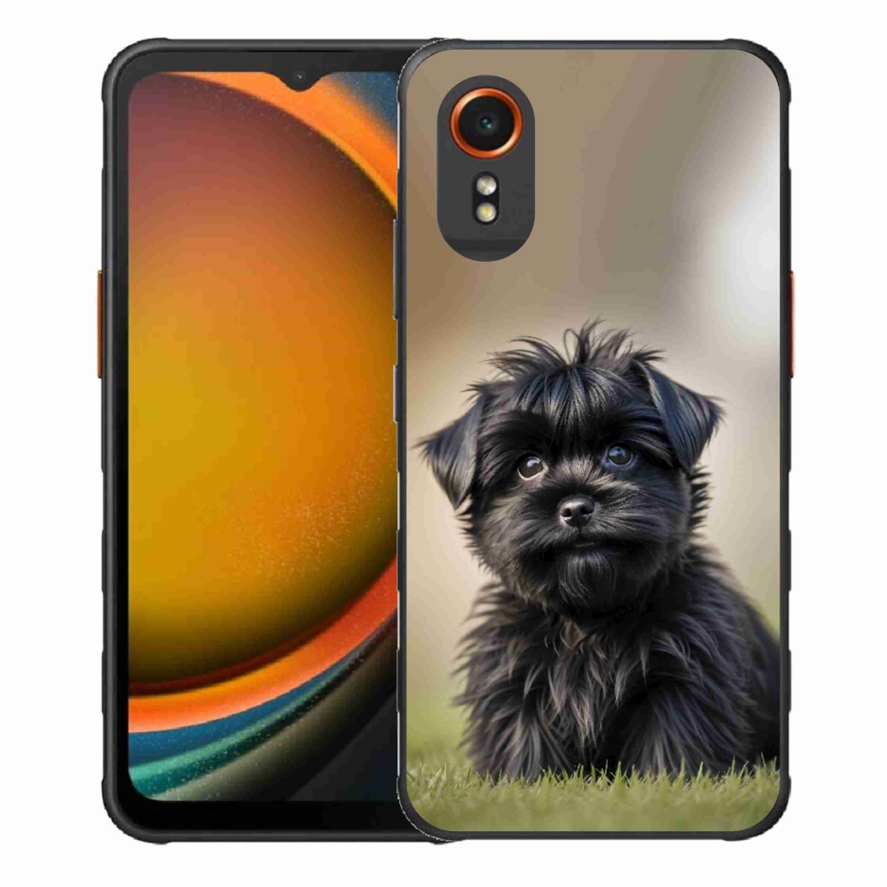 Gél borítás mmCase Samsung Galaxy Xcover 7 készülékhez - aranyos fekete kutya