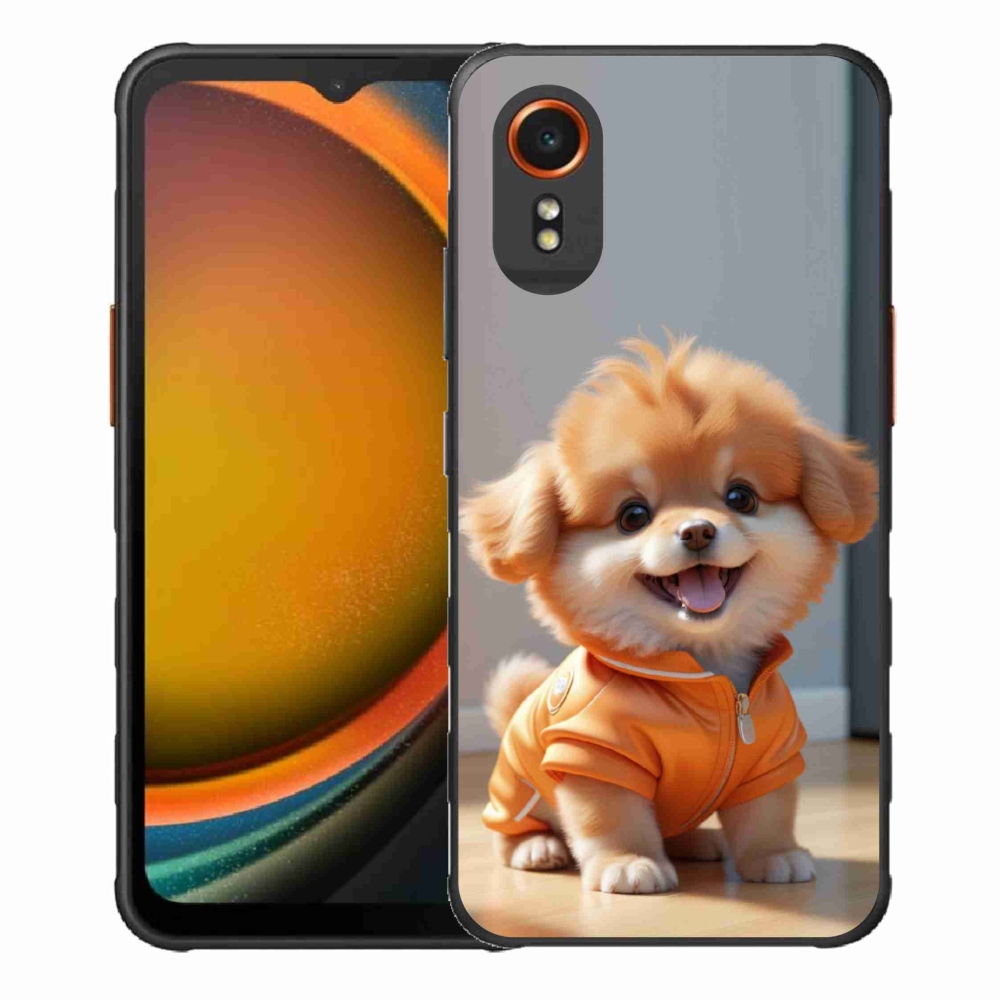 Gél borítás mmCase Samsung Galaxy Xcover 7 készülékhez - aranyos pomerániai kutya melegítőben