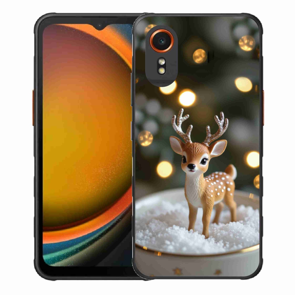 Gél borítás mmCase Samsung Galaxy Xcover 7 készülékhez - aranyos karácsonyi szarvasok