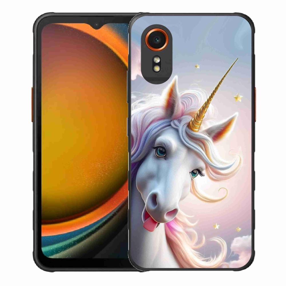 Gél borítás mmCase Samsung Galaxy Xcover 7 készülékhez - vidám egyszarvú