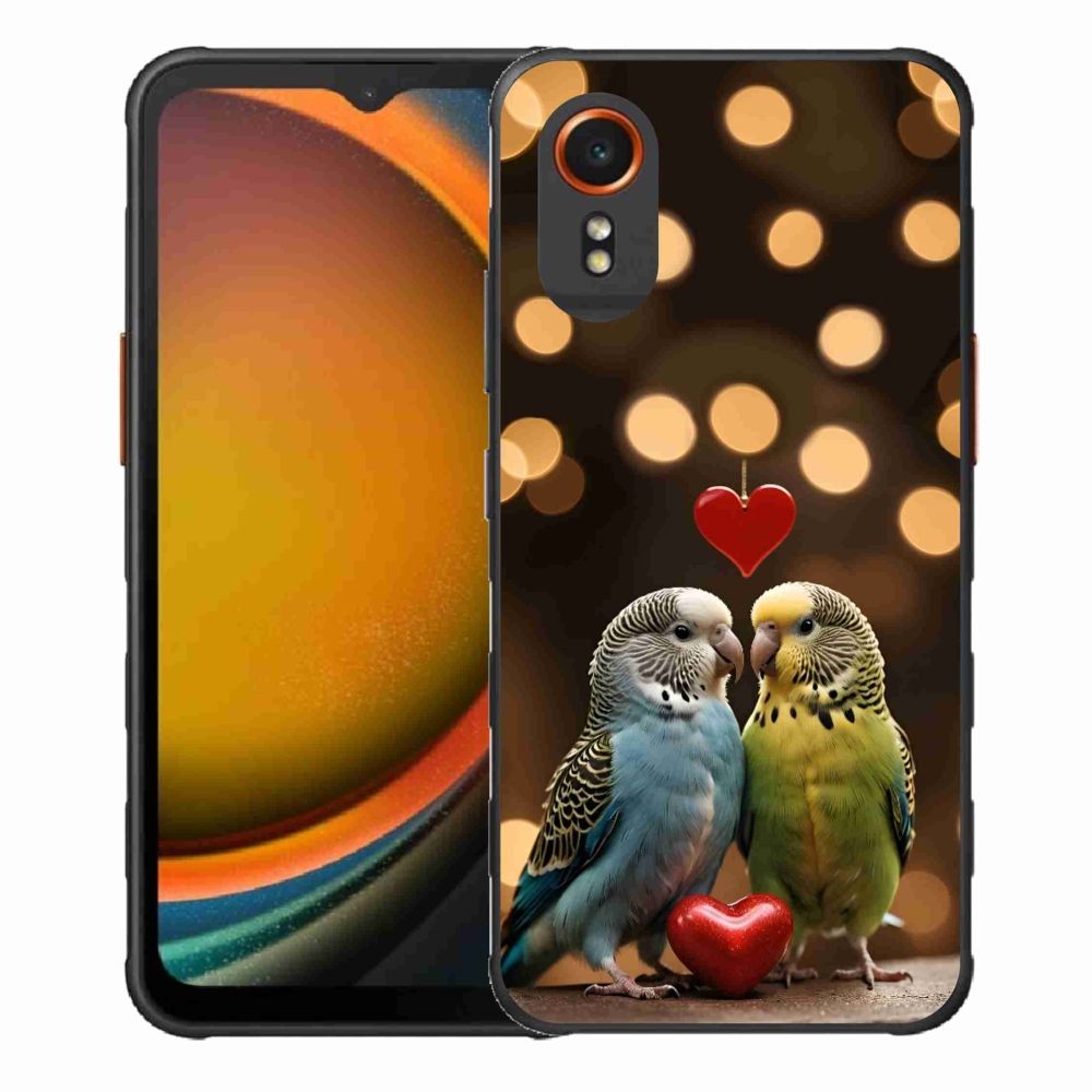 Gél borítás mmCase Samsung Galaxy Xcover 7 készülékhez - szerelmes papagájok