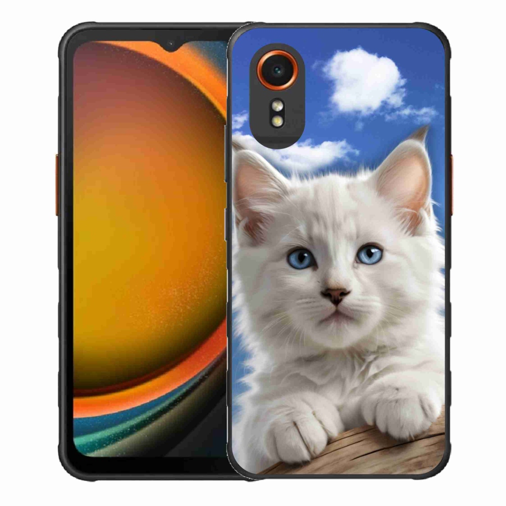 Gél borítás mmCase Samsung Galaxy Xcover7 készülékhez - cica és felhők