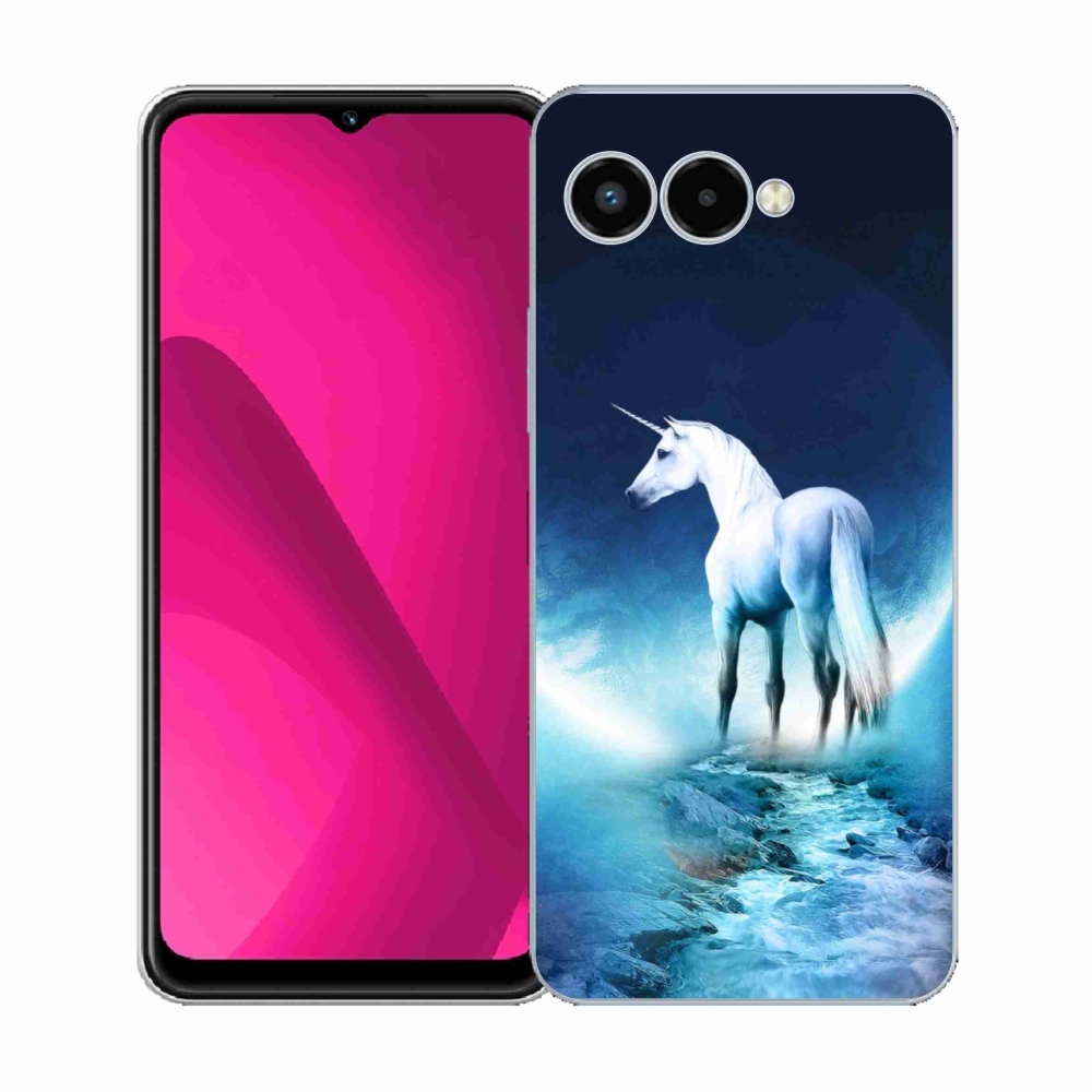 Zselés borítás mmCase a T-Mobile T Phone 3 készülékhez - fehér egyszarvú