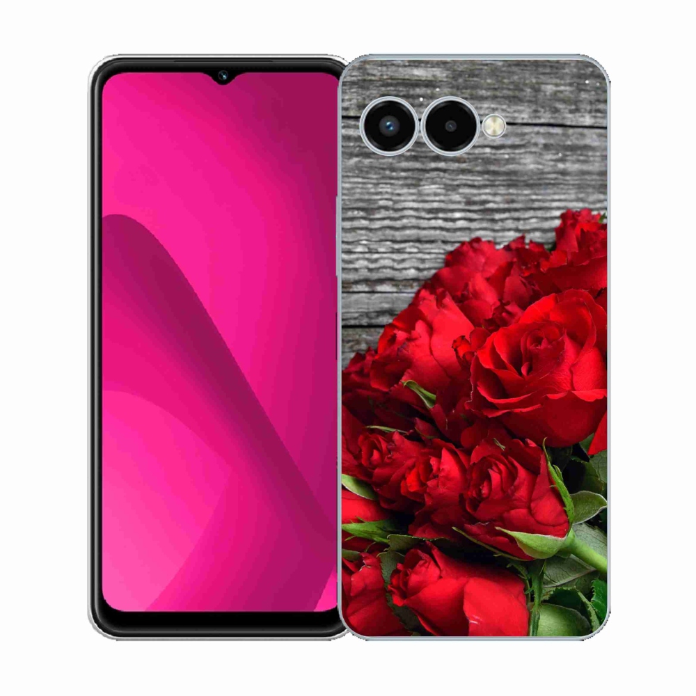 Zselés borítás mmCase a T-Mobile T Phone 3 készülékhez - piros rózsa