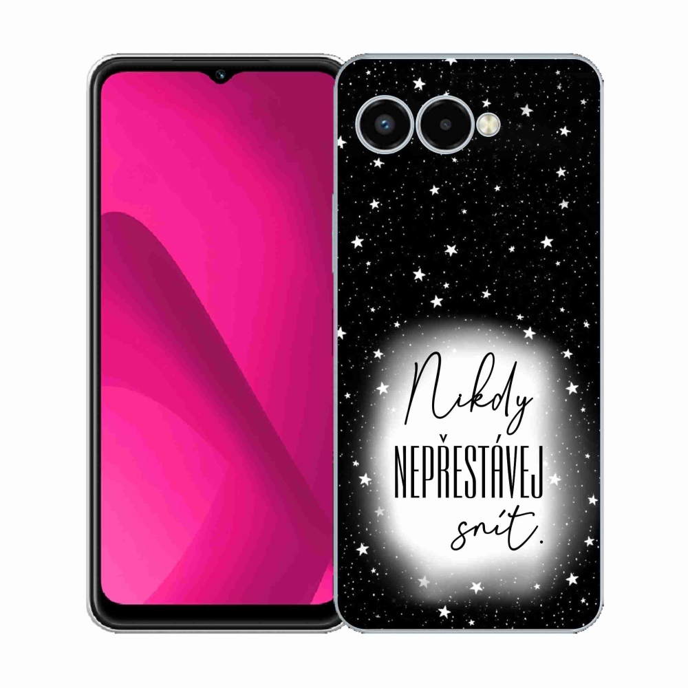 Gél borító mmCase a T-Mobile T Phone 3 készülékhez - Quote 1 fehér és fekete háttérrel