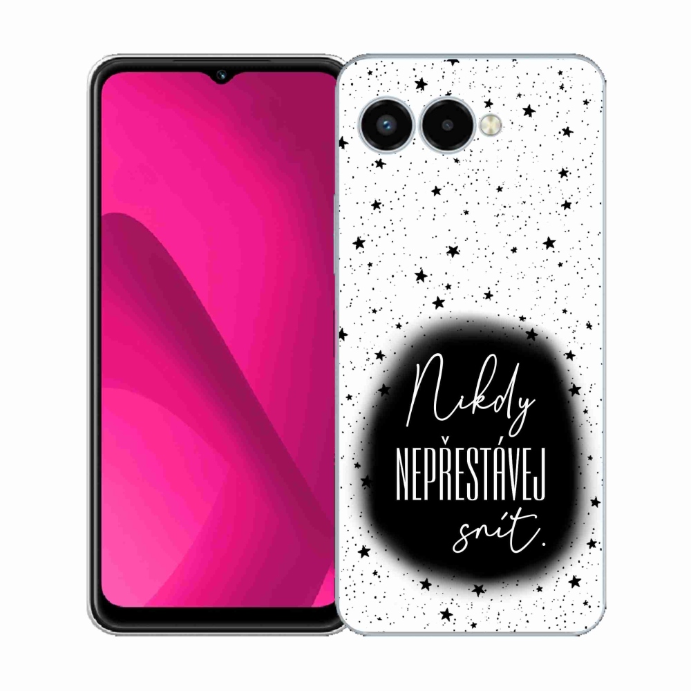 Gél borító mmCase a T-Mobile T Phone 3 készülékhez - Idézet 1 fekete-fehér háttérrel