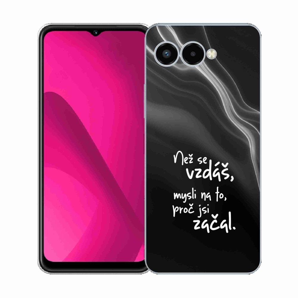 Zselés borítás mmCase a T-Mobile T Phone 3 készülékhez - idézet 2 fekete háttér