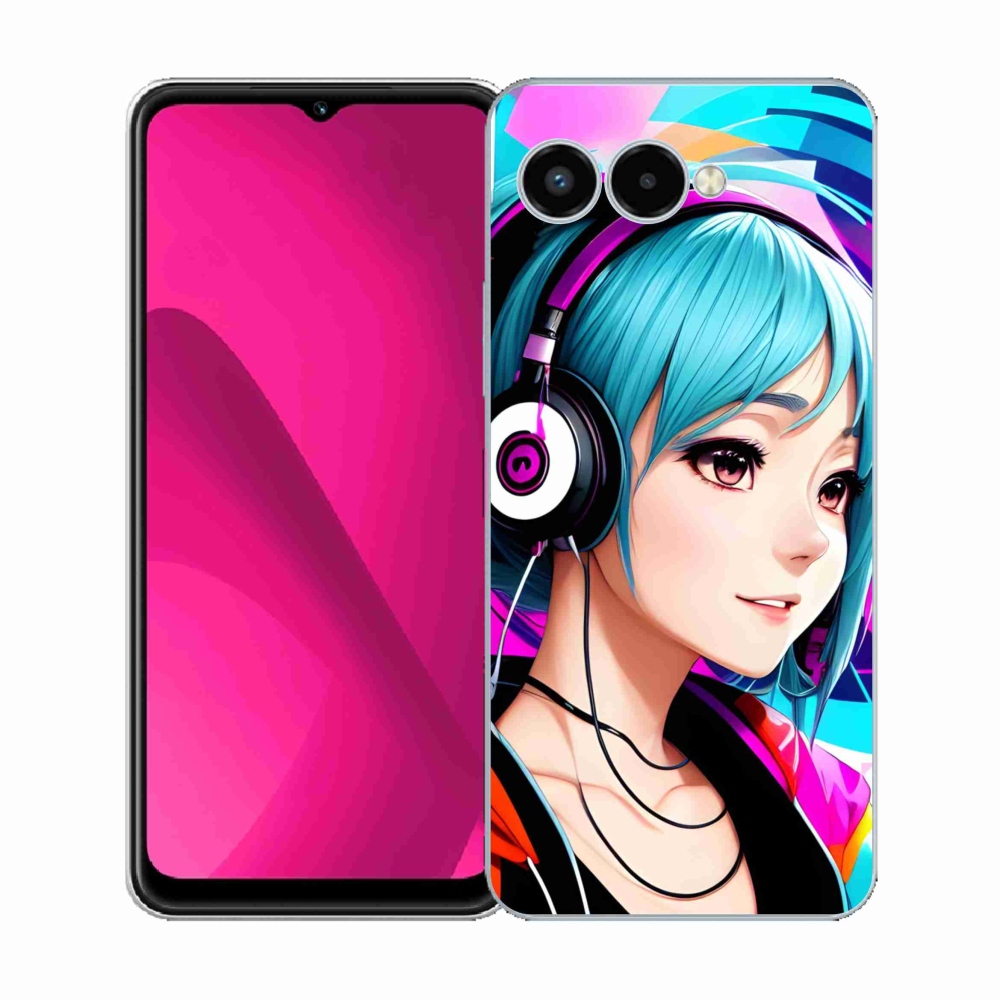 Zselés borítás mmCase a T-Mobile T Phone 3 készülékhez - lány fejhallgatóval