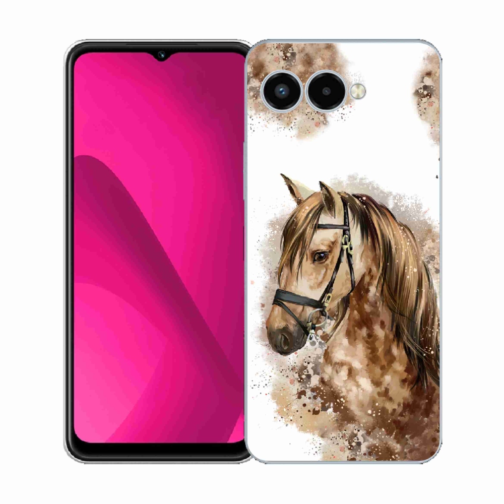 Zselés borítás mmCase a T-Mobile T Phone 3 készülékhez - barna rajzfilmes ló