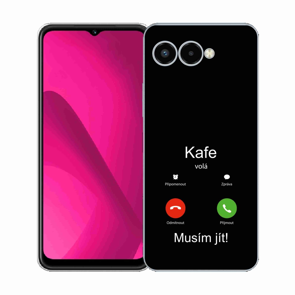 Gél borító mmCase a T-Mobile T Phone 3 készülékhez - kávé hívó fekete háttér