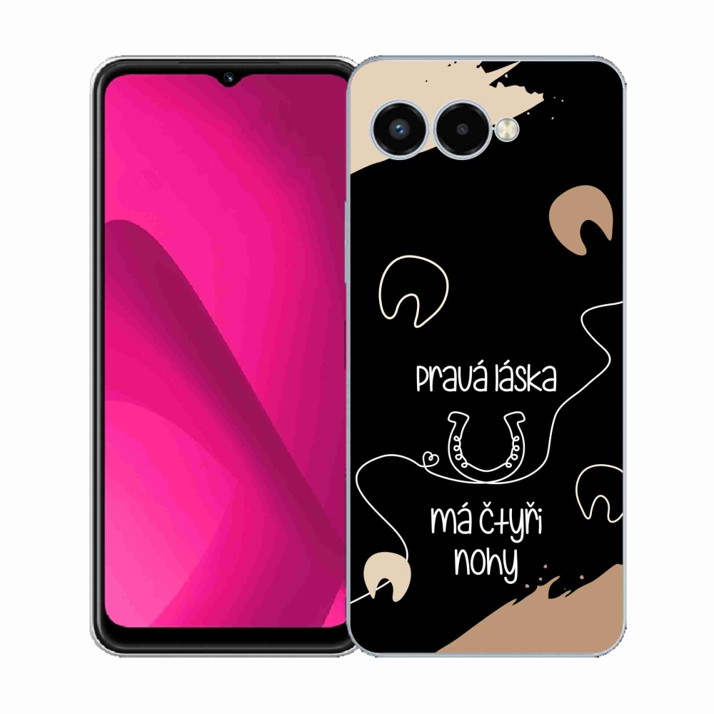 Zselés borítás mmCase a T-Mobile T Phone 3 készülékhez - ló motívum fekete háttérrel