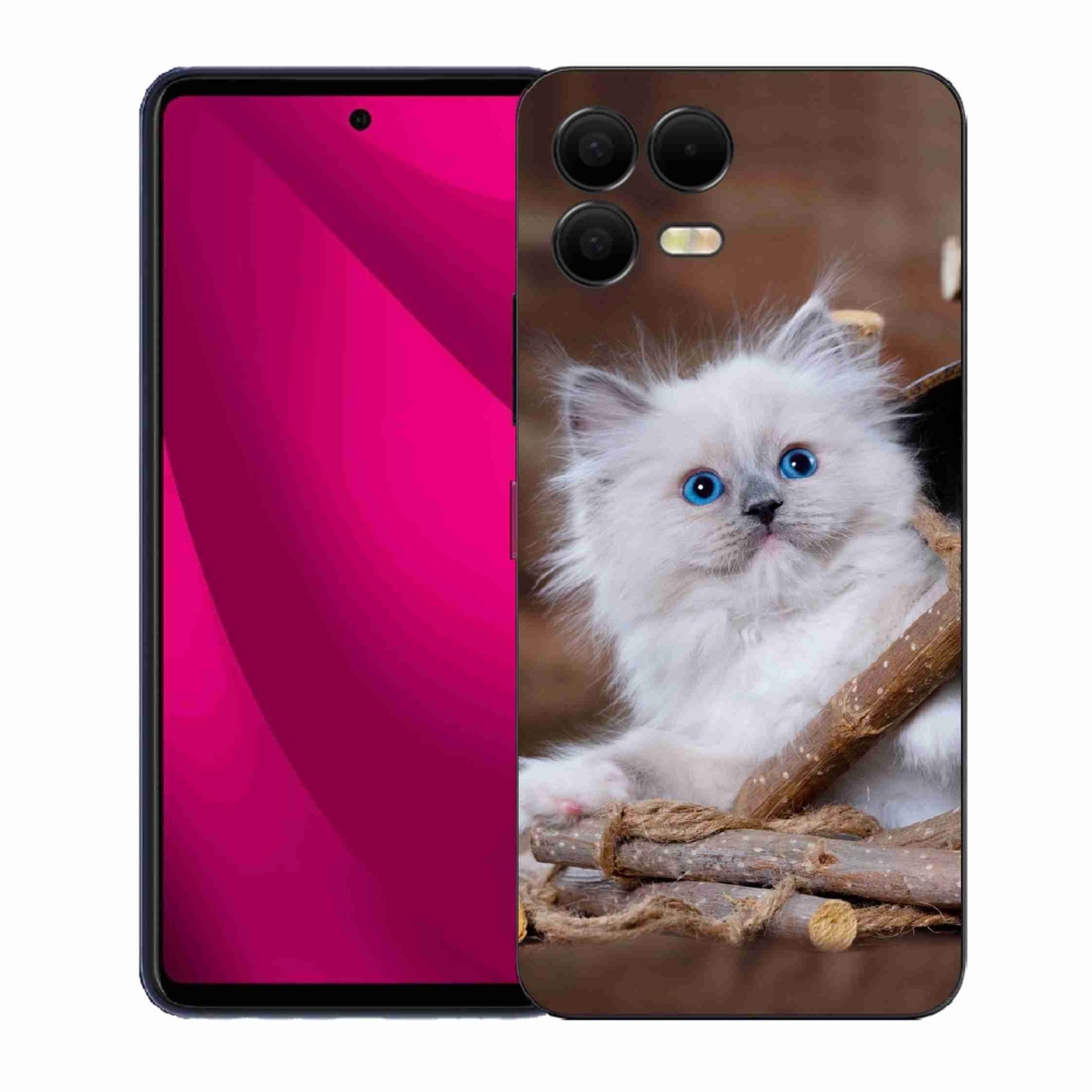 Zselés borító mmCase a T-Mobile T Phone 3 Pro készülékhez - fehér cica