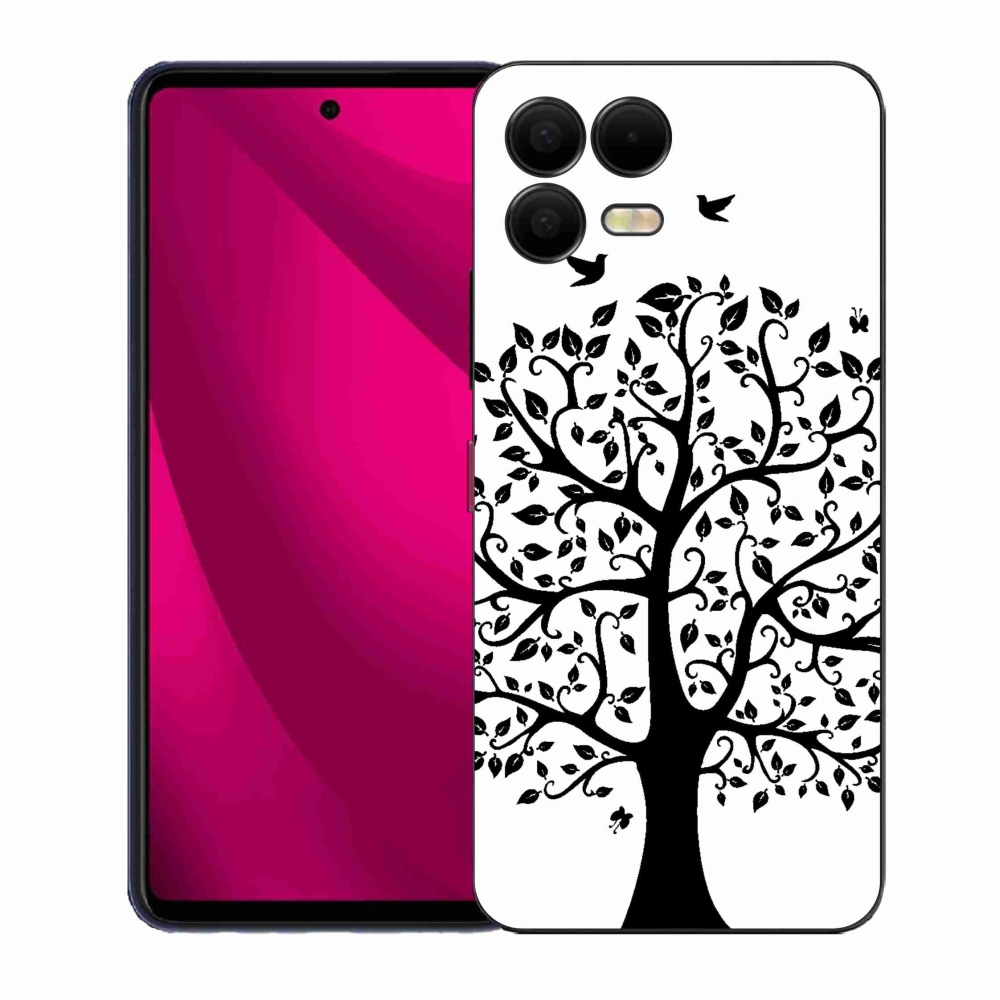 Zselés borítás mmCase a T-Mobile T Phone 3 Pro készülékhez - fekete-fehér fa