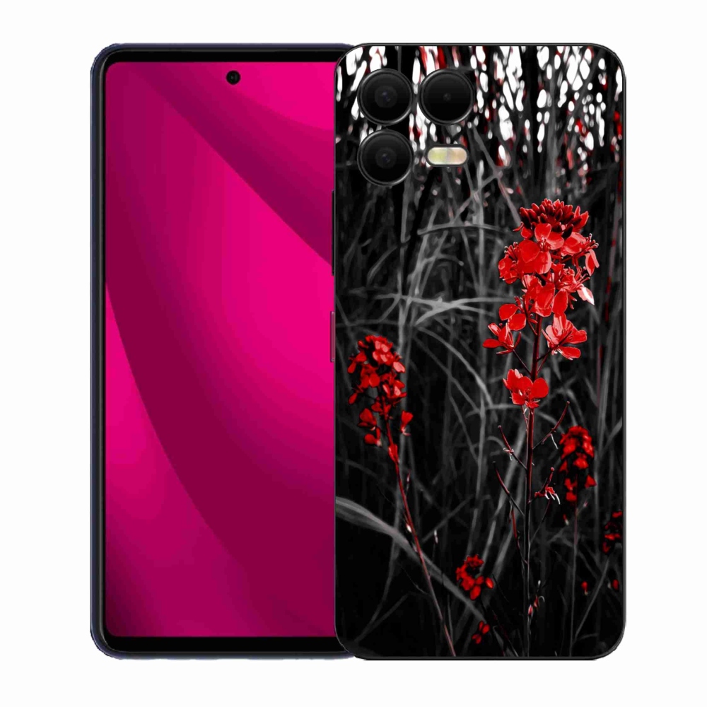 Zselés borítás mmCase a T-Mobile T Phone 3 Pro készülékhez - piros növény