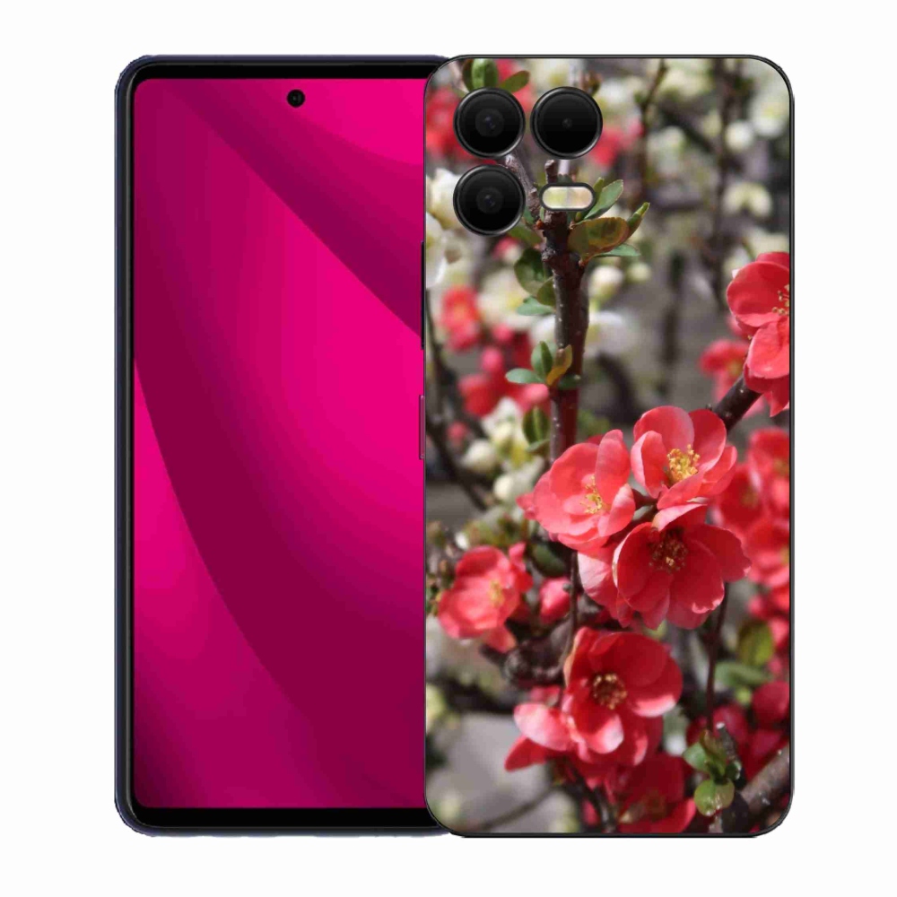 Zselés borítás mmCase a T-Mobile T Phone 3 Pro készülékhez - piros virágok