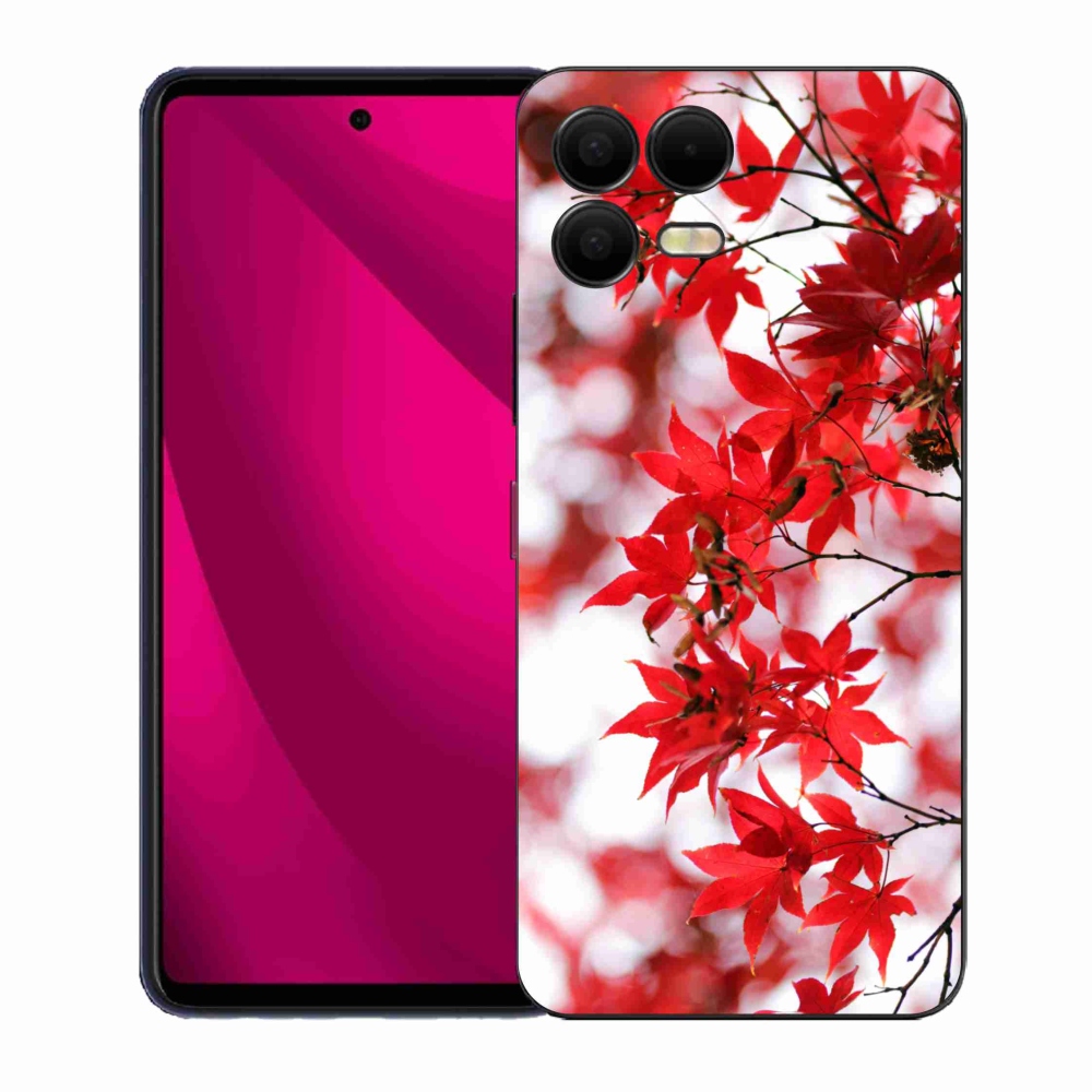 Zselés borítás mmCase a T-Mobile T Phone 3 Pro készülékhez - piros levelek