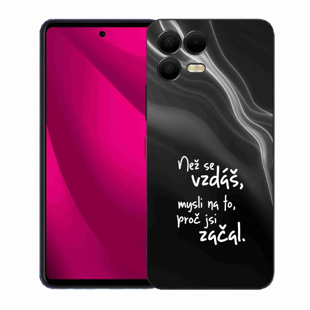 Zselés borítás mmCase a T-Mobile T Phone 3 Pro készülékhez - Idézet 2 fekete háttér