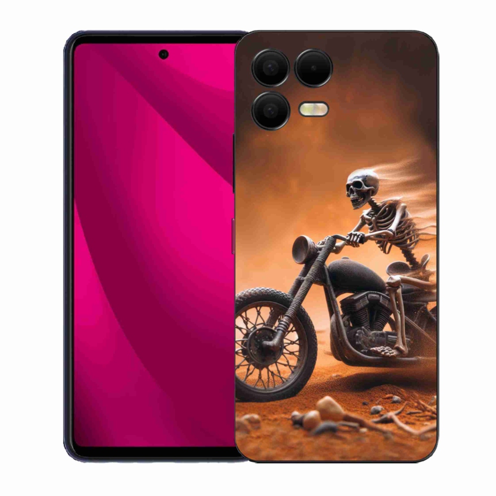 Zselés borítás mmCase a T-Mobile T Phone 3 Pro készülékhez - csontváz egy motorkerékpáron