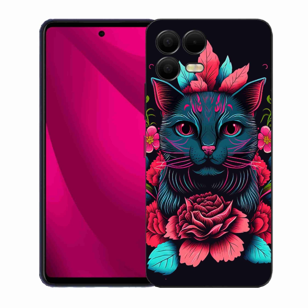 Zselés borító mmCase a T-Mobile T Phone 3 Pro készülékhez - virágok és macska