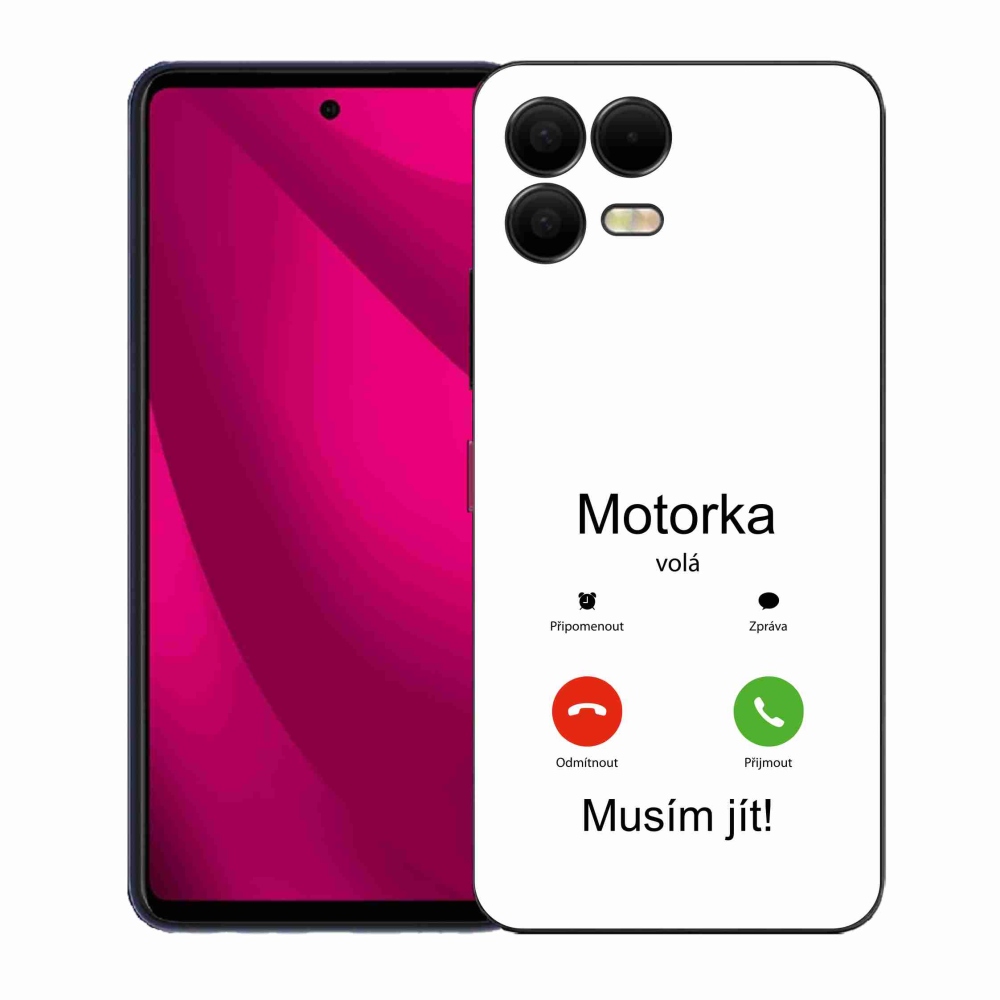 Zselés borítás mmCase a T-Mobile T Phone 3 Pro készülékhez - motoros hívások fehér háttérrel