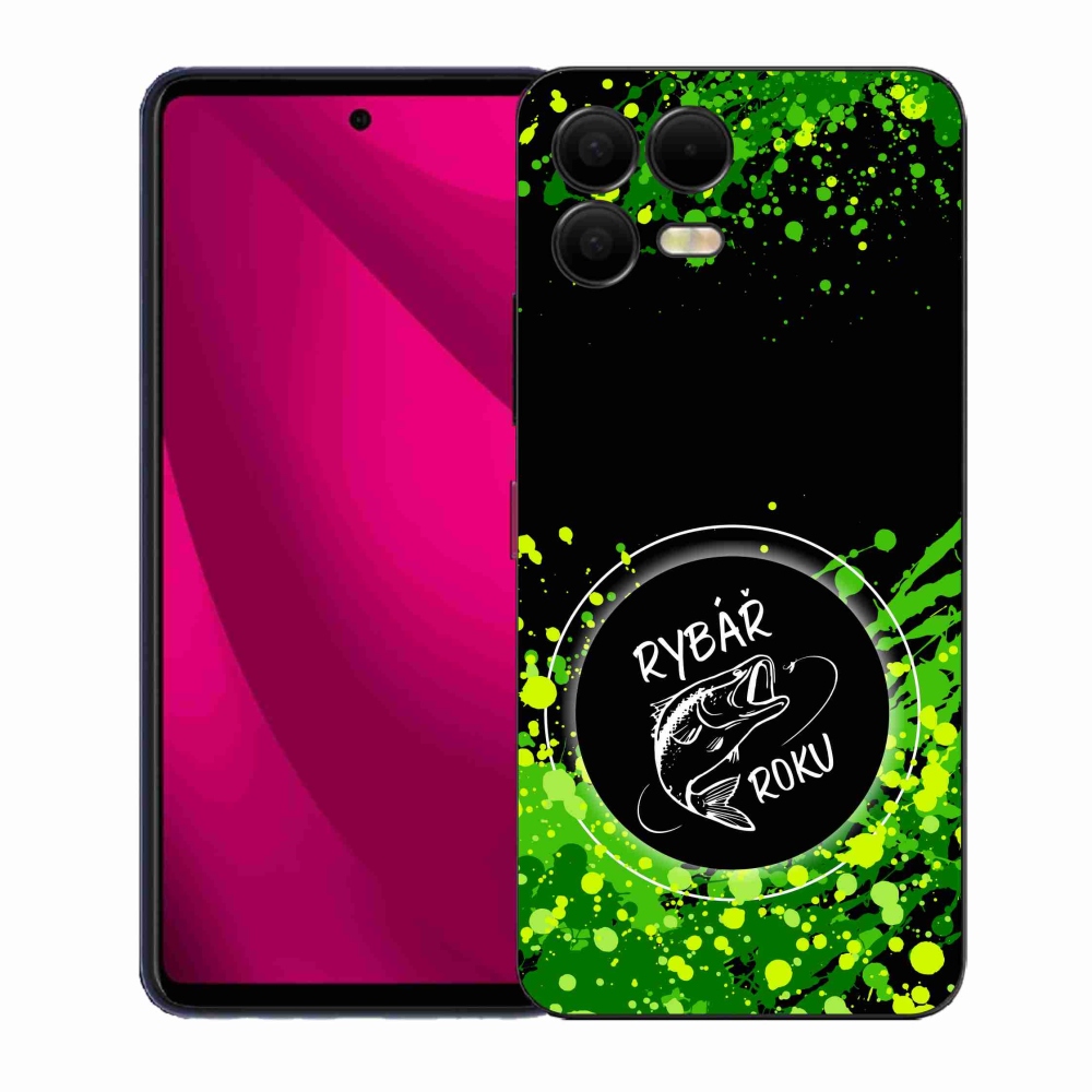 Zselés borítás mmCase a T-Mobile T Phone 3 Pro készülékhez - Az év horgásza fekete háttérrel