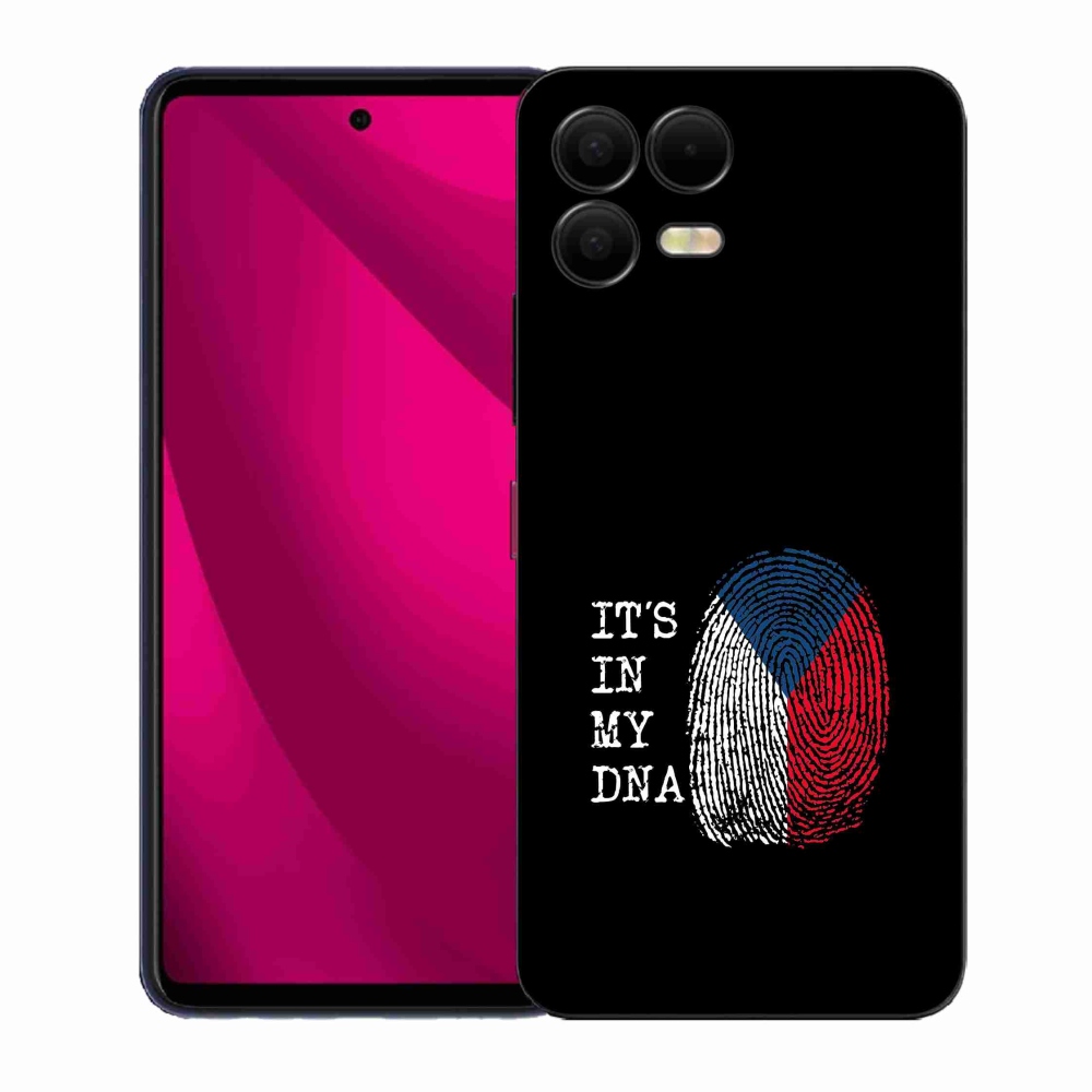 Zselés borítás mmCase a T-Mobile T Phone 3 Pro készülékhez - zászlós ujjlenyomat fekete háttérrel