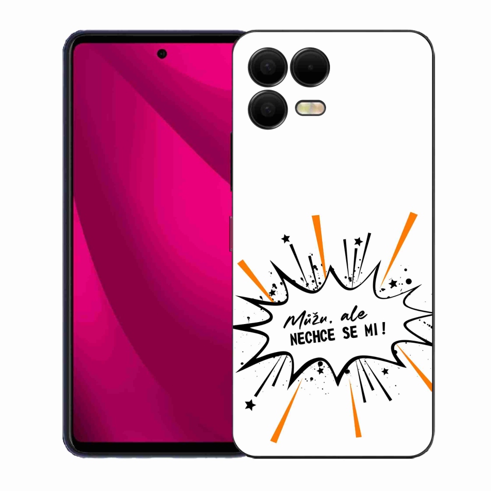 Gél borító mmCase a T-Mobile T Phone 3 Pro készülékhez - vicces szöveg 11 fehér háttér