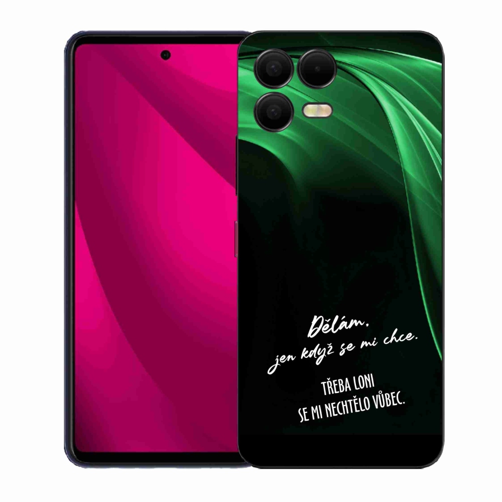 Gél borító mmCase a T-Mobile T Phone 3 Pro készülékhez - vicces szöveg 12 fekete háttér