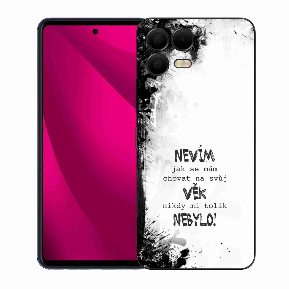 Gél borító mmCase a T-Mobile T Phone 3 Pro készülékhez - vicces szöveg 14 fehér háttér