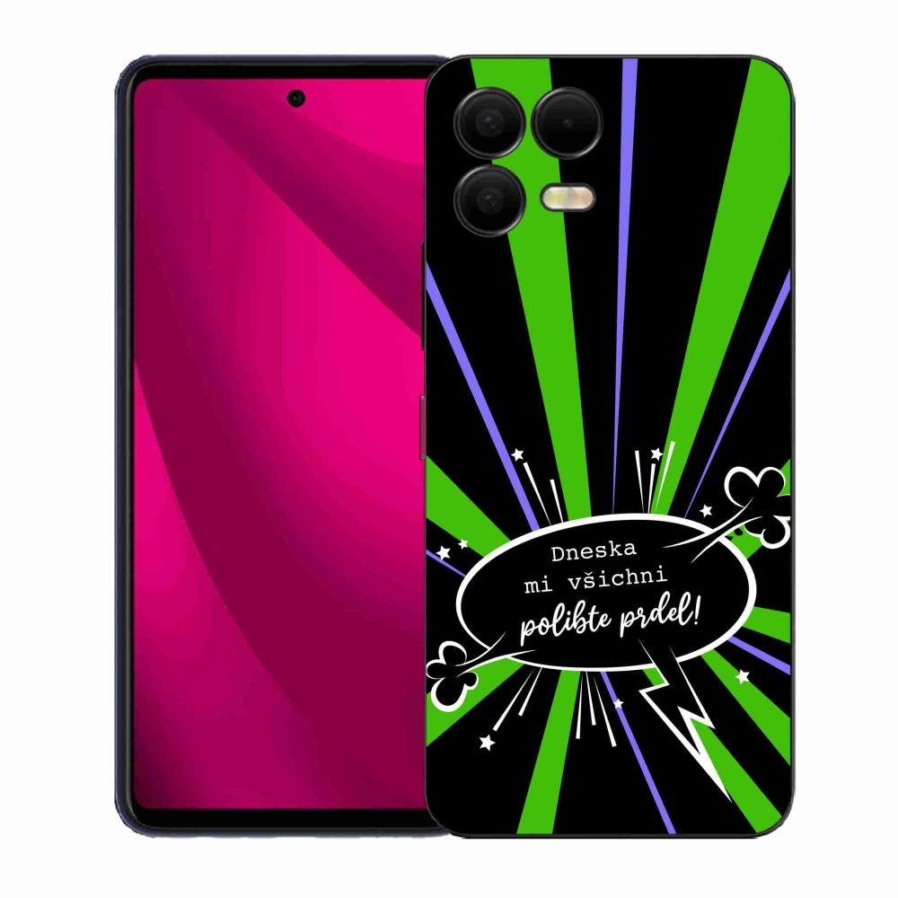 Zselés borító mmCase a T-Mobile T Phone 3 Pro készülékhez - vicces szöveg 15 fekete háttér