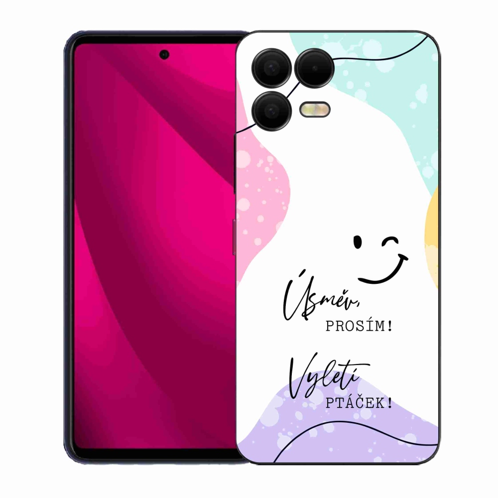 Gél borító mmCase a T-Mobile T Phone 3 Pro készülékhez - vicces szöveg 4 fehér háttér