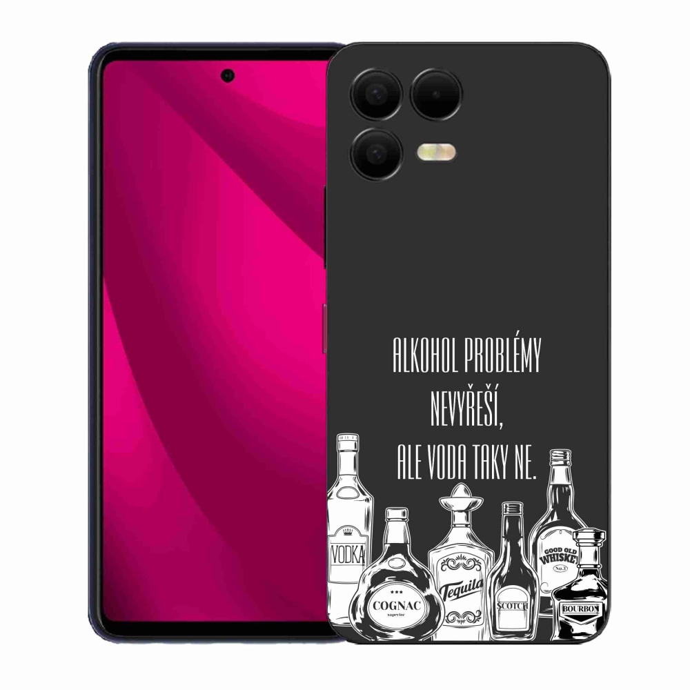 Gél borító mmCase a T-Mobile T Phone 3 Pro készülékhez - vicces szöveg fekete háttérrel