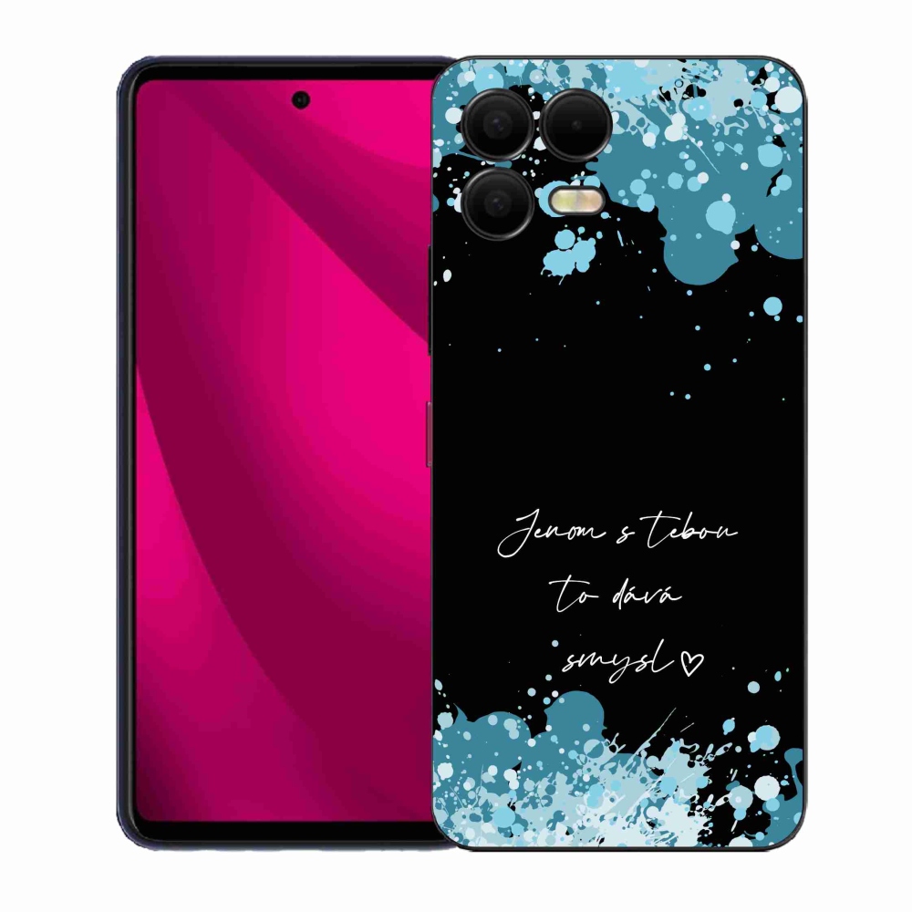 Gél borító mmCase a T-Mobile T Phone 3 Pro készülékhez - szerelmes szöveg fekete háttér