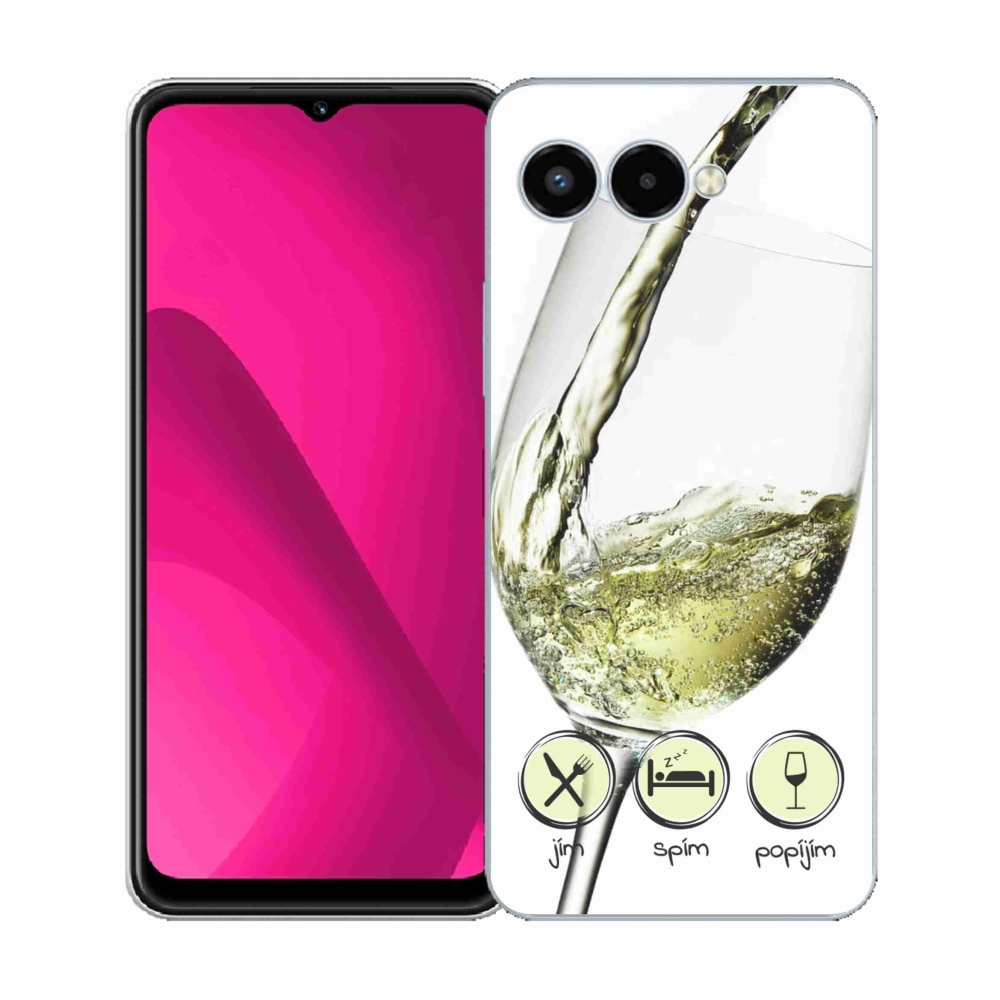 Zselés borítás mmCase a T-Mobile T Phone 3 készülékhez - fehér borospohár