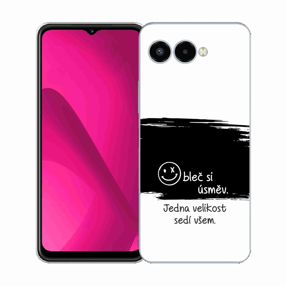 Gél borító mmCase a T-Mobile T Phone 3 készülékhez - vicces szöveg 8 fekete-fehér háttérrel