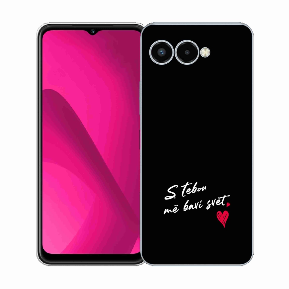 Gél borító mmCase a T-Mobile T Phone 3 készülékhez - text in love 1 fekete háttér