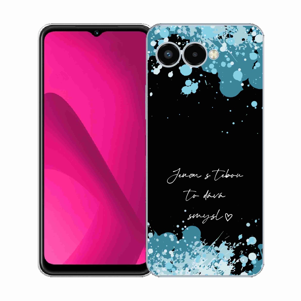 Gél borító mmCase a T-Mobile T Phone 3 készülékhez - szerelmes szöveg fekete háttér