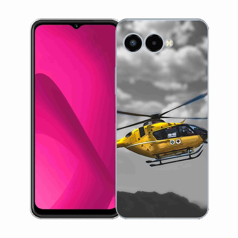 Zselés borítás mmCase a T-Mobile T Phone 3 készülékhez - sárga helikopter